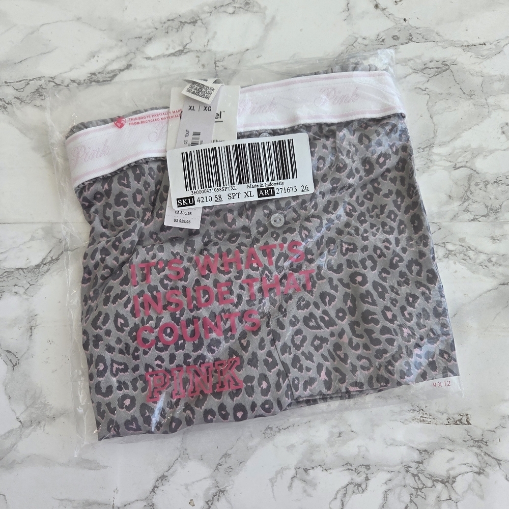 VS Pink Tencel Material Sleep Boxy Pajama Shorts XL - Picture 8 of 8